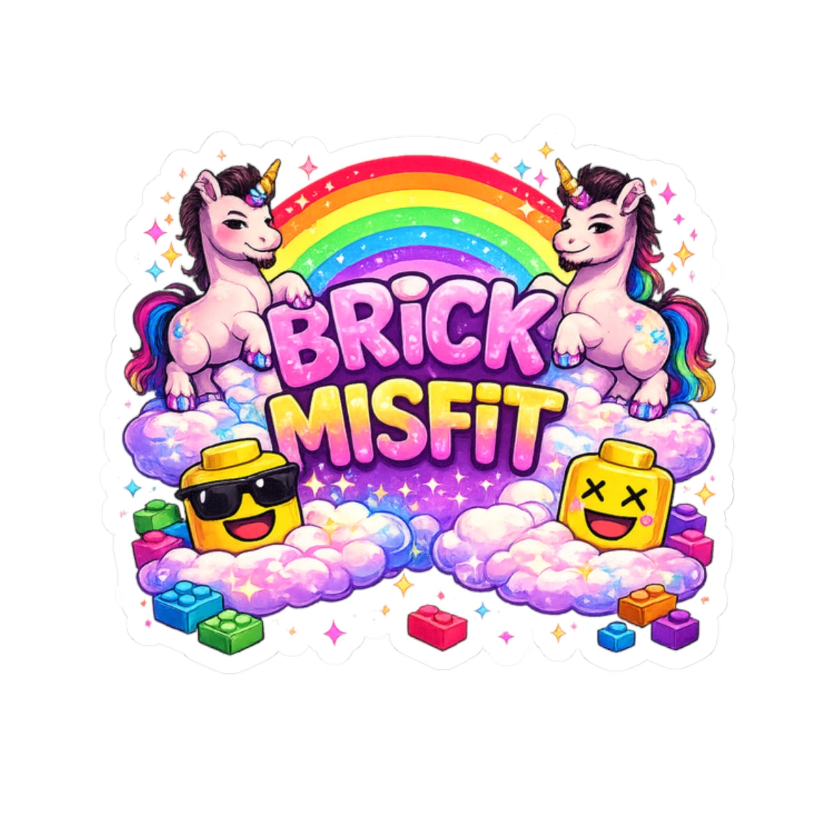 Brick Misfit Unicorn Sticker