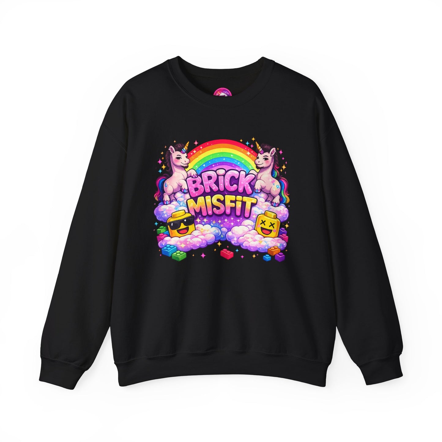 Brick Misfit Rainbow Unicorns Crewneck Sweatshirt -INT