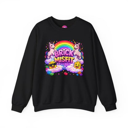 Brick Misfit Rainbow Unicorns Crewneck Sweatshirt -INT
