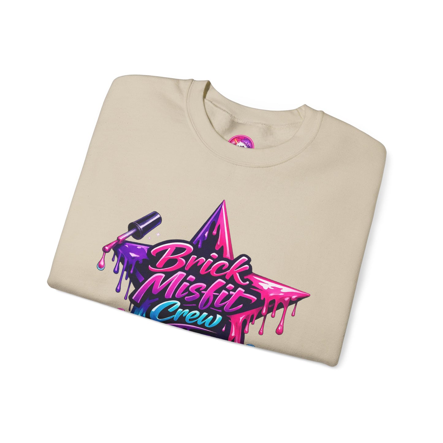 Brick Misfit Nail Polish Drip Crewneck Sweatshirt -INT