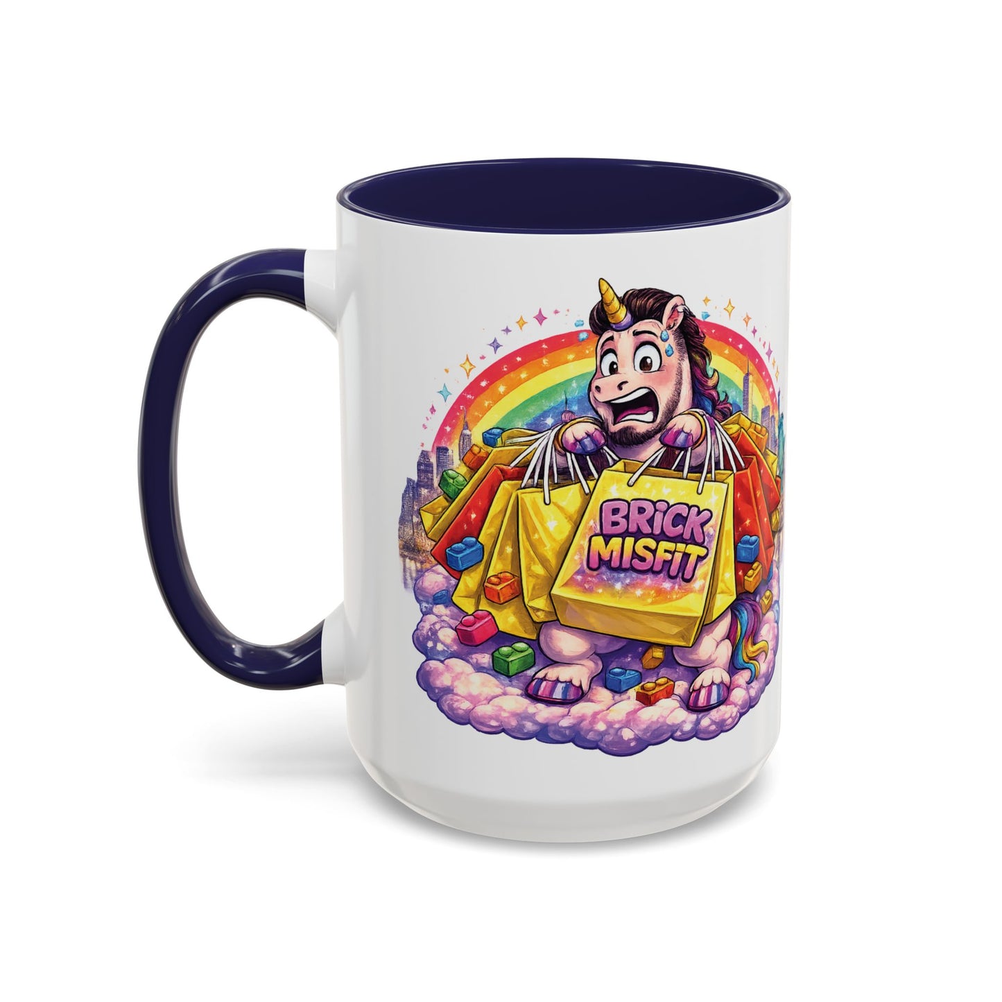 Brick Misfit Shopping Madness Unicorn Coffee Mug 15oz -INT
