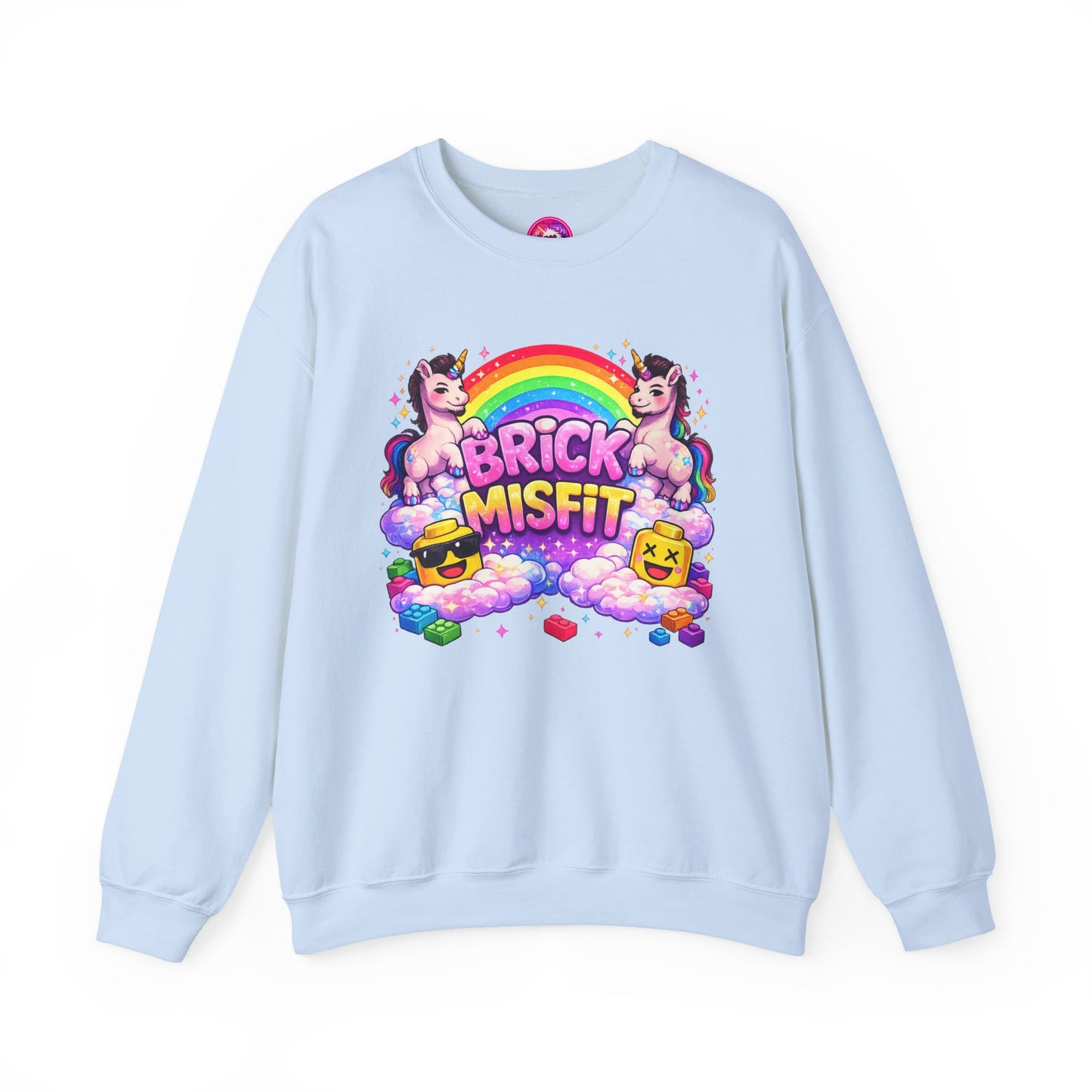 Brick Misfit Rainbow Unicorns Crewneck Sweatshirt