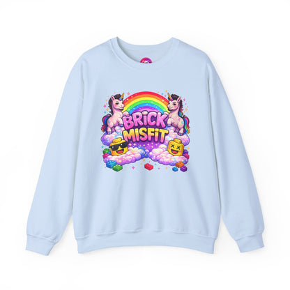 Brick Misfit Rainbow Unicorns Crewneck Sweatshirt