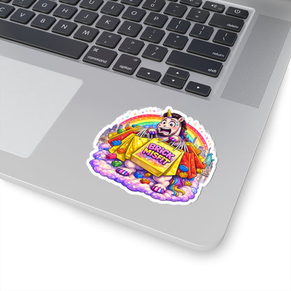 Brick Misfit Shopping Madness Unicorn Vinyl Sticker -INT