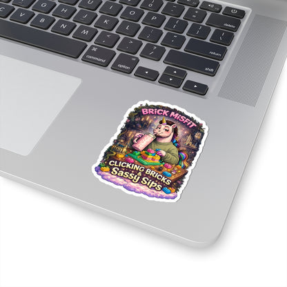Brick Misfit Sassy Sips Kiss-Cut Sticker