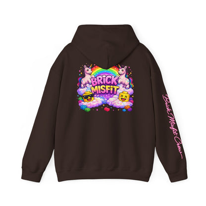 Brick Misfit Hoodie — Colorful Unicorn Rainbow Graphic Hoodie -INT