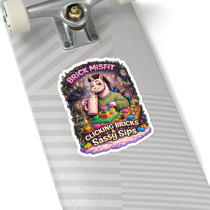 Brick Misfit Sassy Sips Kiss-Cut Sticker