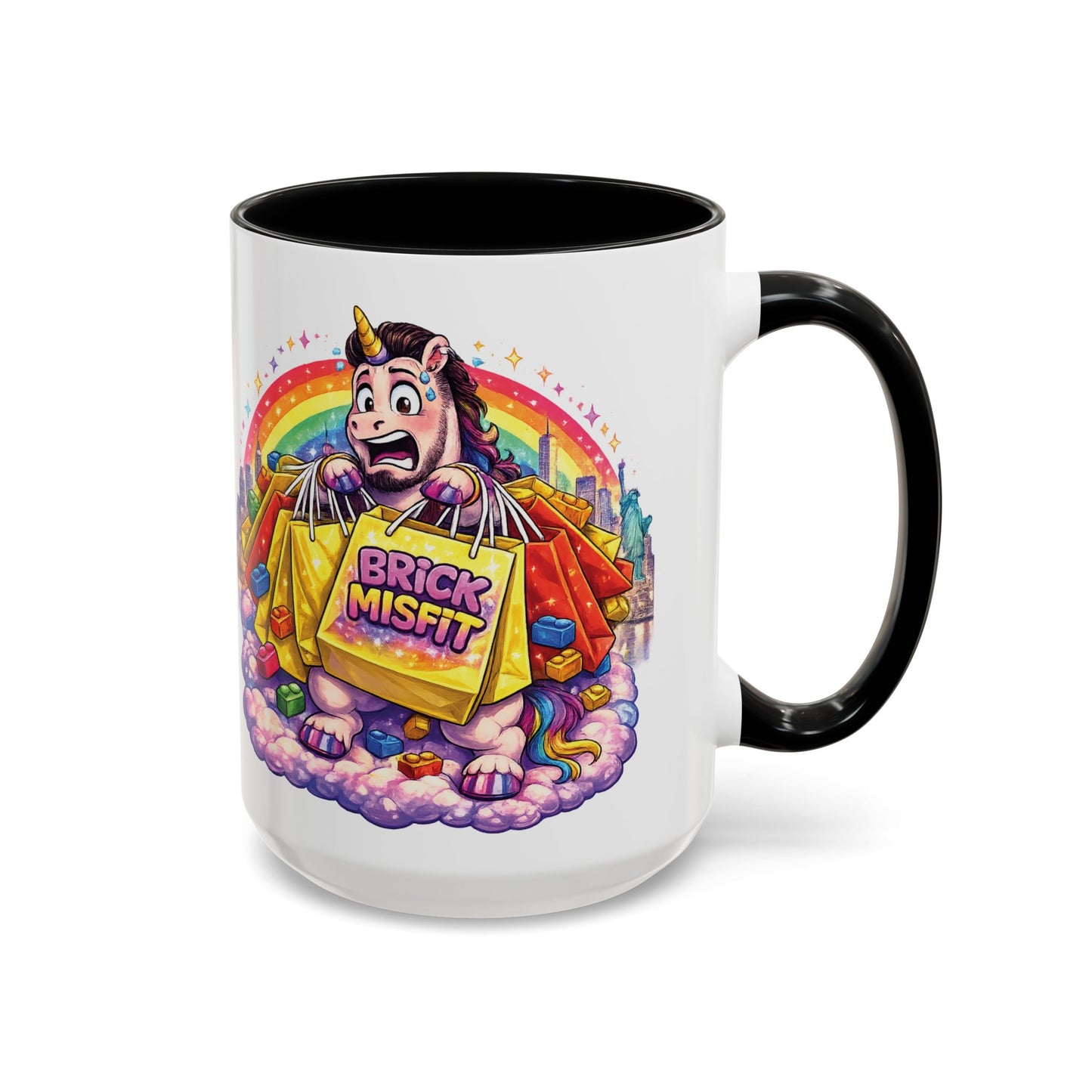 Brick Misfit Shopping Madness Unicorn Coffee Mug 15oz