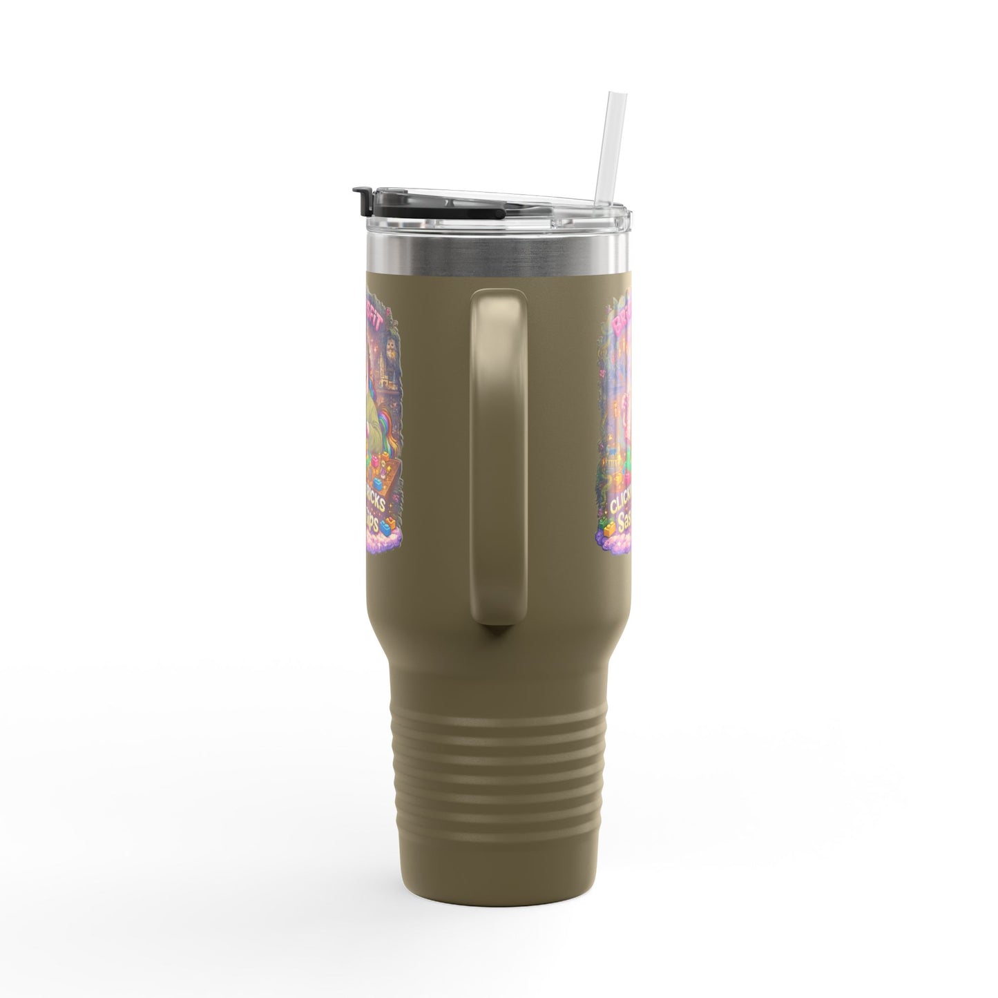 Insulated Travel Mug — "Brick Misfit" Sassy Sips 40oz Tumbler