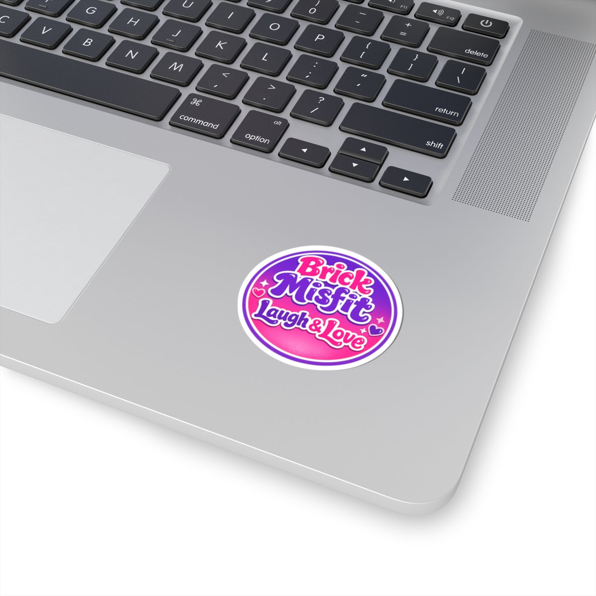 Brick Misfit Laugh & Love Sticker — Cute Round Kiss-Cut Laptop Decal -INT