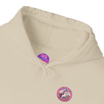 Brick Misfit Hoodie — Colorful Unicorn Rainbow Graphic Hoodie