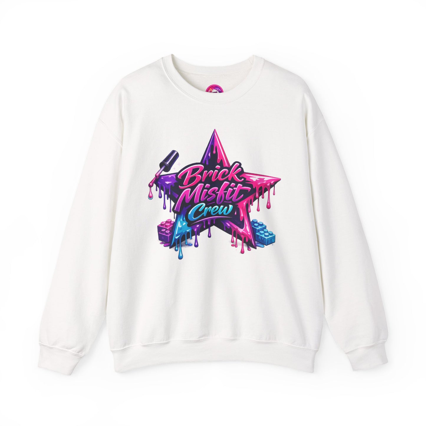 Brick Misfit Nail Polish Drip Crewneck Sweatshirt -INT