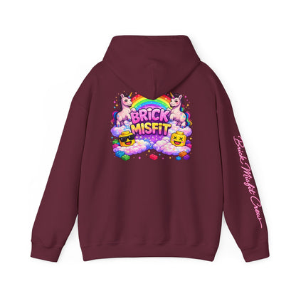 Brick Misfit Hoodie — Colorful Unicorn Rainbow Graphic Hoodie -INT