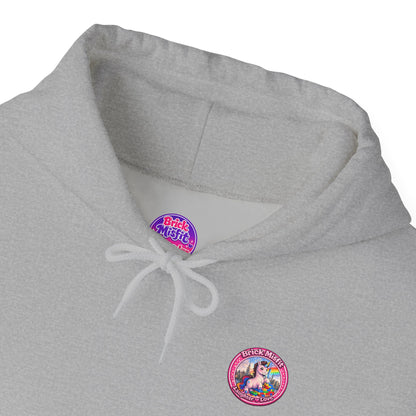 Brick Misfit Hoodie — Colorful Unicorn Rainbow Graphic Hoodie