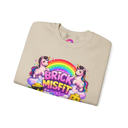 Brick Misfit Rainbow Unicorns Crewneck Sweatshirt -INT